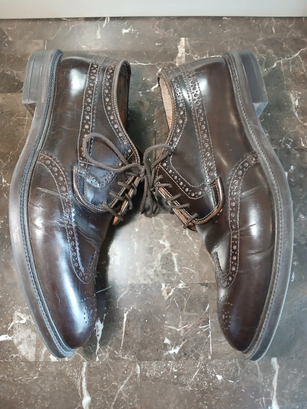 Stafford Brown Leather Wingtip Oxfords